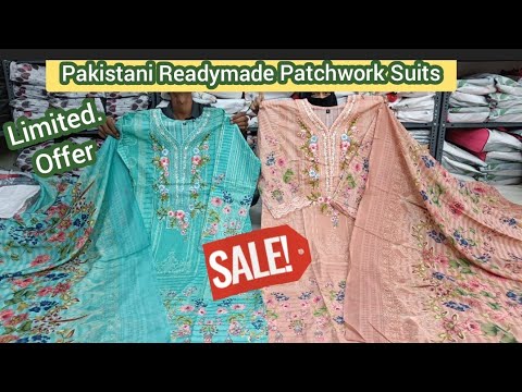 Biggest Sale Offer on Readymade Pakistani Patchwork Embroidery WorkSuits @hyderabadshopping