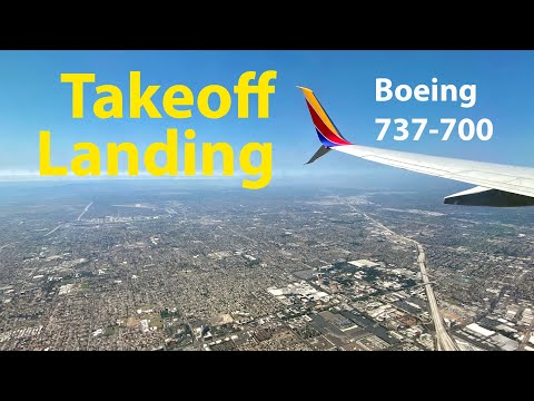 Smooth Takeoff & Landing Boeing 737-700 Wing View  4K HD