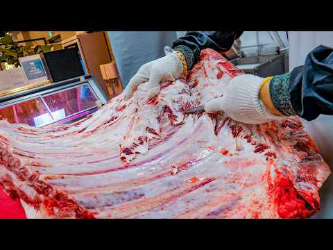 The 100kg Korean beef deboning show! / korean food