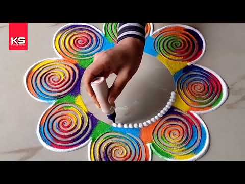 Best Rangoli Tricks by Sangeeta| Deepavali, Sankranti, Dhanteras and Diwali Simple Rangoli