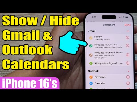 📆 How to Show/Hide Gmail & Outlook Calendars In Calendar App for iPhone 16/16 Pro Max/iOS 18