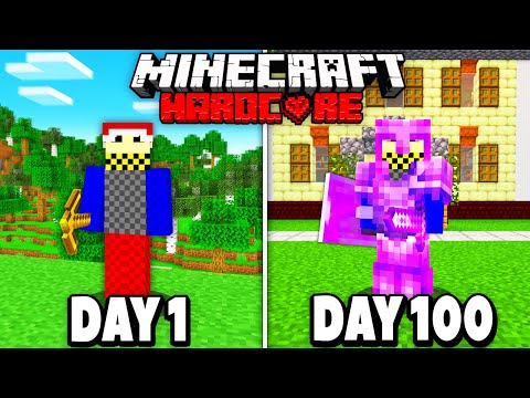 I Survived 100 Days in HARDCORE Minecraft!