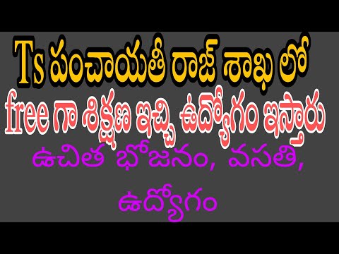 ఉచిత శిక్షణతో పాటు ఉపాధి అవకాశాలు కూడా పంచాయతీరాజ్ శాఖ ఇప్పుడే అప్లై చేయండి jobs in telugu