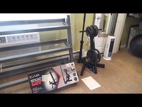 CAP WEIGHT PLATE AND BARBELL STORAGE RACK OLYMPIC PLATE TREE UNBOXING, ASSEMBLY AND REVIEW