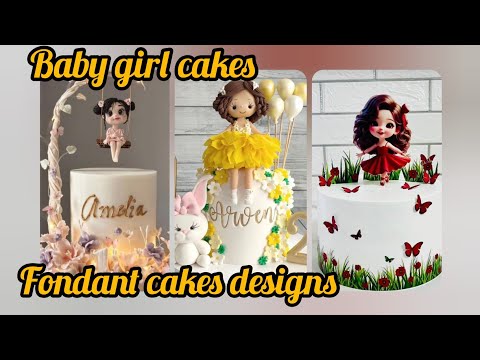 latest lovely baby girl cake designs||fondant cakes||trending cakes||cake business|| homemade cakes