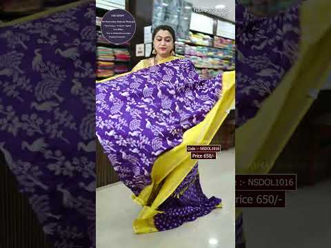 Price: 650/- | Code:- NSDOL1016 | Semi Dola with Sequence Border Saree | #semidola