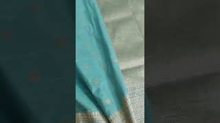 Pure Banarasi Khaddi Katan Silk Border Sky Blue Saree