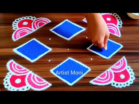 Diwali special diya rangoli with 7 dots | Diwali Kolam 2024