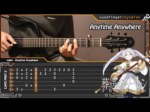 milet - Anytime Anywhere - Sousou no Frieren ED - Fingerstyle Guitar Cover (TAB TUTORIAL)