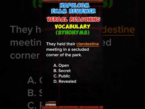 Synonyms - Vocabulary| Verbal Reasoning - Reviewer for Napolcom Exam