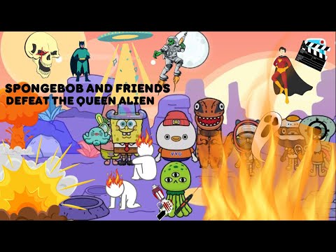 SpongeBob And Friends Defeat The Queen Alien #114👸🏼👽👾😱😱#youtubevideos #spongebobandfriends #tocaboca