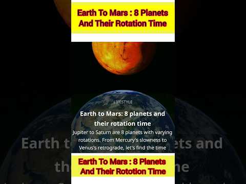 Earth To Mars : 8 Planets And Their Rototion Time #planets #rotation #science