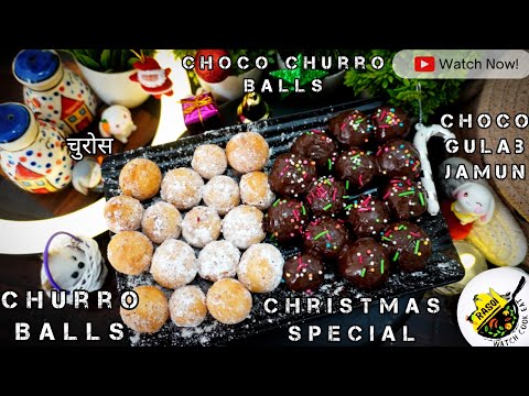 Churro Balls | Christmas Special | Churros | Rasoi | चुरोस | Party Snack|Cinnamon Choco Churro Balls