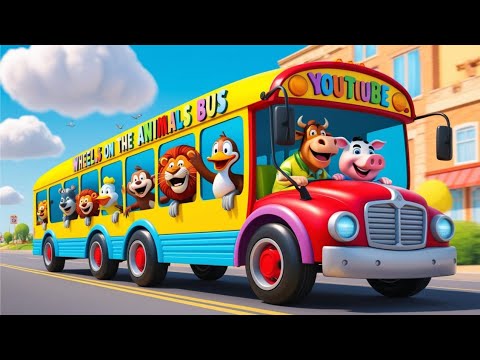 Sing-Along Adventure: The Wheels on the Animal Bus Go Round & Round!  Fun Nursery Rhymes for Kids!"