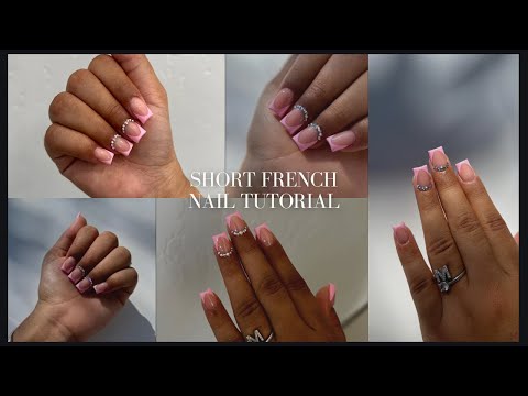 ACRYLIC NAIL TUTORIAL | Watch Me Work! Short Pink French Tip Nails 🌸