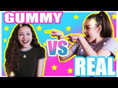 Gummy vs Real! (Haschak Sisters)