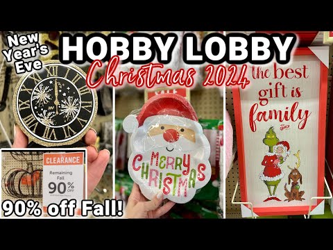 CHRISTMAS SHOP WITH ME HOBBY LOBBY | New Year's Eve Decor Hobby Lobby | Hobby Lobby Fall Decor 90%