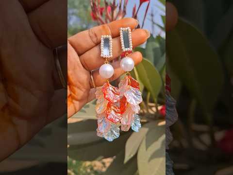 Diy earrings ❤🤍 #shorts #earrings #howtomake #trending #diy #viralvideo #earring #diyearrings #craft