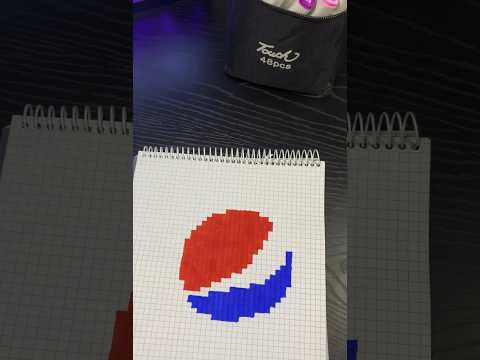 Pepsi pixel art🥤 #art #pixel #drawing #youtubeshorts #youtube #music #pixelart #markers #pepsi