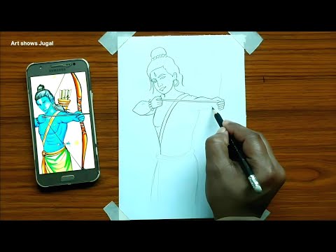 SHREE RAM drawing easy trick | RAM JI drawing for beginners