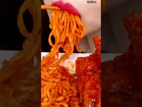 Asmr Eating Hot Fire Noodles 🔥😋#shorts