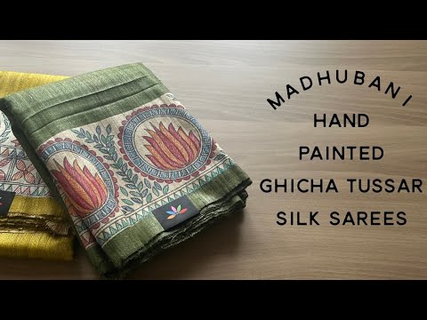 Madhubani Hand painted Ghicha Tussar Silk Sarees | Shop on www.fabk.in #fabksarees #madhubanisaree