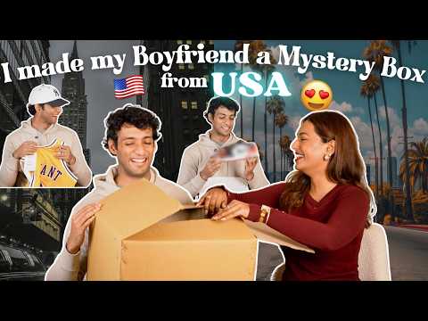 I made My Boyfriend a MYSTERY BOX from USA! His Dream Gifts! 😍@RoamingTreksack | @sarahsarosh