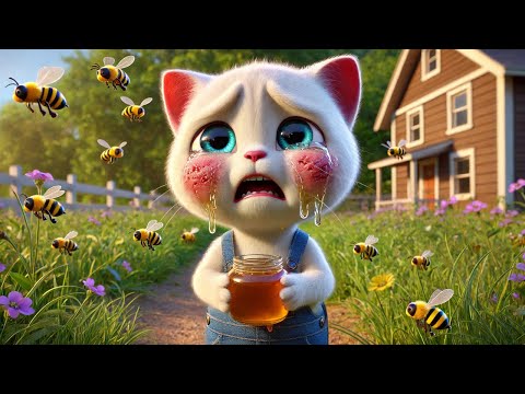 💖😸 Playful kitten gets Stung by a Bee🐝 #cat #ai #catlover #catvideos #cutecat #aicat #aicover