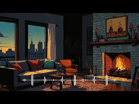 🔥 Cozy Fireplace Background 2K & Lofi Music | Relaxing Study and Chill 🔥