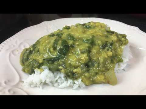 Easy Indian Red Dahl and Spinach