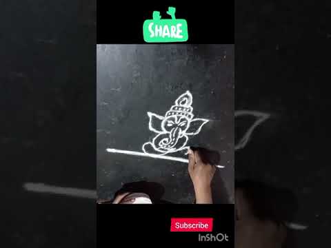 सगळ्याचे लाडके गणपती बाप्पा |excellent rangoli design |latest art rangoli |Aary Creative Rangoli |