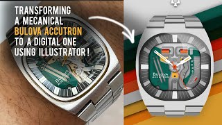 Vintage Bulova Accutron Spaceview digitalized in Adobe Illustrator