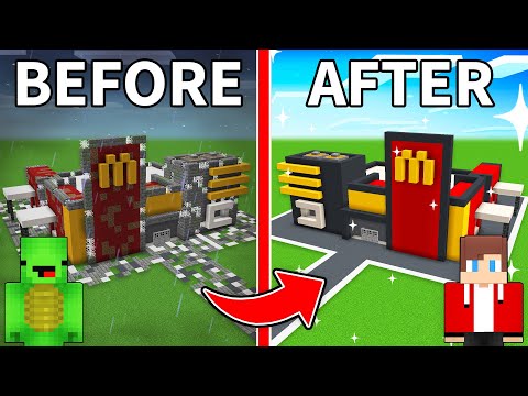 Mikey and JJ Rebuilt Broken Builds in Minecraft (Maizen)