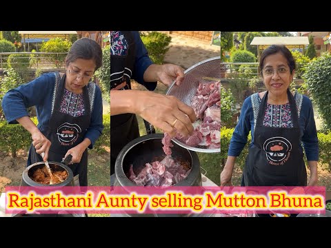 Rajasthani Aunty selling Mutton Bhuna in Jodhpur😍😍 Bhut tasty bnate hai aunty ji🤩🤩