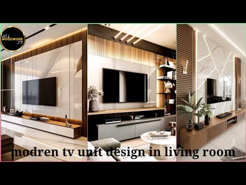 modren tv unit design in living room !! how to make TV unit design ideas 2025