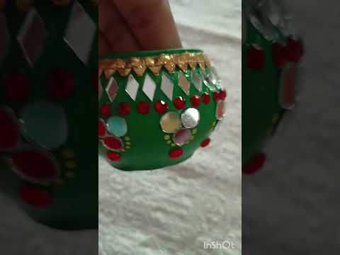 DIY Beautiful Kundan Matka Decoration Idea for Festival #Trending#homedecore  #Beautiful #Creative