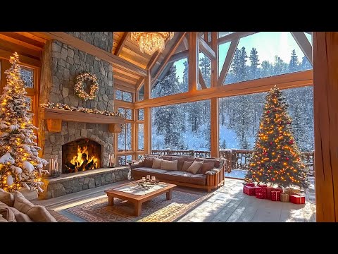 Cozy Winter Forest Ambience: Snowfall & Fireplace Sounds for Sleep and Stress Relief