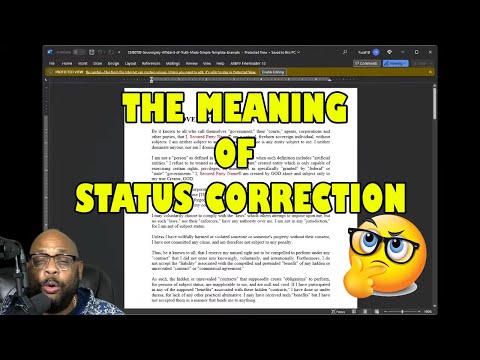 THE MEANING OF STATUS CORRECTION