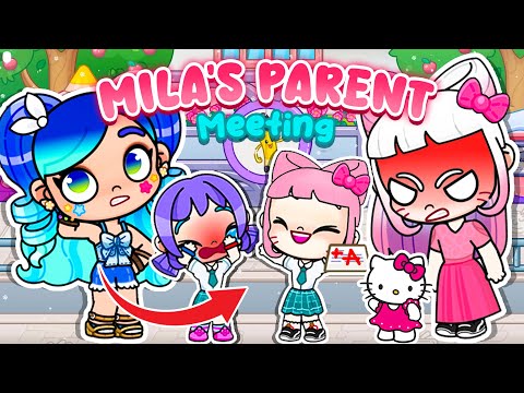 MILA'S PARENT MEETING 📚| HELLO KITTY and Daughter's School Trouble || Avatar World Stories 🌍| PAZU