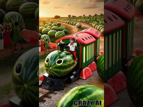 Monkey Conductor 🍉🚂 | Watermelon Train Madness! || #shorts #viralvideo  #funny #crazyai