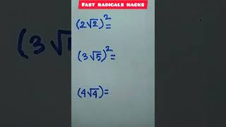 Fast Radicals hacks!#maths #mathstricks #mathetricks #mathpuzzles #mathematics #mathguide