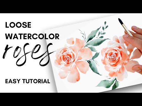 How to Paint Expressive Loose Watercolor Roses | Easy Floral Tutorial