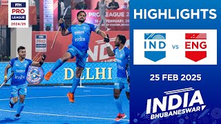 FIH Hockey Pro League 2024-25 Highlights: India vs England (M) | Match 2