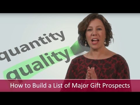 How to Build a List of Prospective Major Gift Donors | Major Gifts Challenge