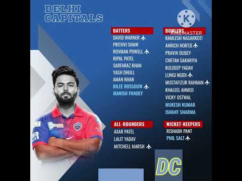 Delhi capital squad for ipl squad 2023 Dc playing 11 Rishabhpant/#Delhi capital batting/ dc capitan/