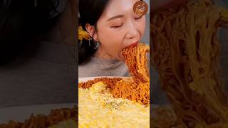 “MUKBANG Biggest BITES” Spicy Carbo Fire Noodles!🍜🔥🌶️🥵