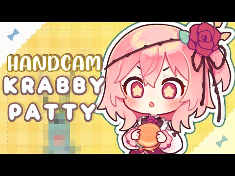 【KRABBY PATTY HANDCAM REVIEW】anime girl eat borgar🍔