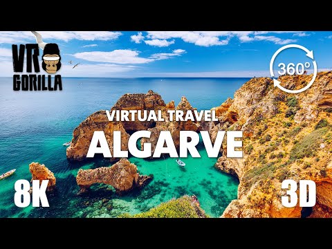 The Algarve, Portugal Guided Tour in 360 VR (short) - Virtual City Trip - 8K 3D 360 Video