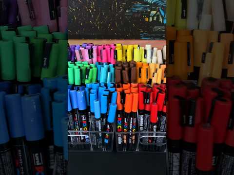 Organizing 300 Posca Markers in 60 Seconds… (#shorts)