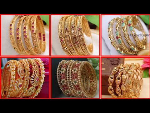 Traditional 6 Pcs Gold Plated Bangles Set, For Traditional Wedding, Festive, Wear